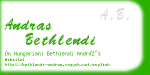 andras bethlendi business card